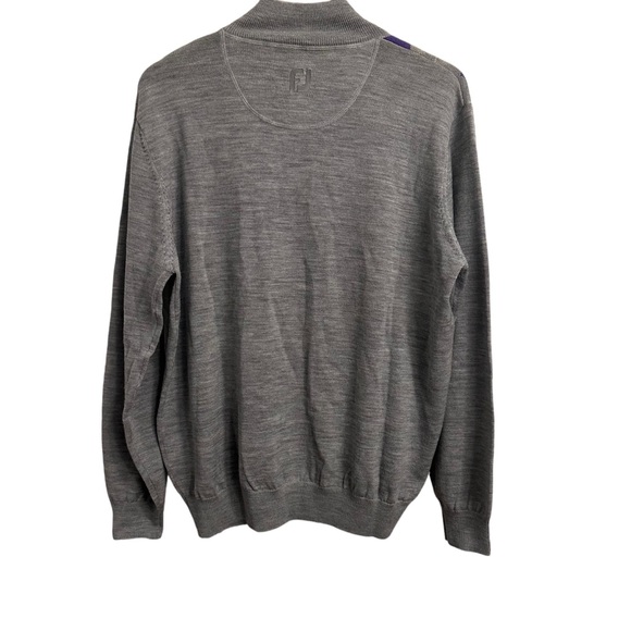 FootJoy FJ 1/4 Zip Pullover Knit Wool Sweater Golf Argyle Diamond Men’s Large - Picture 3 of 9